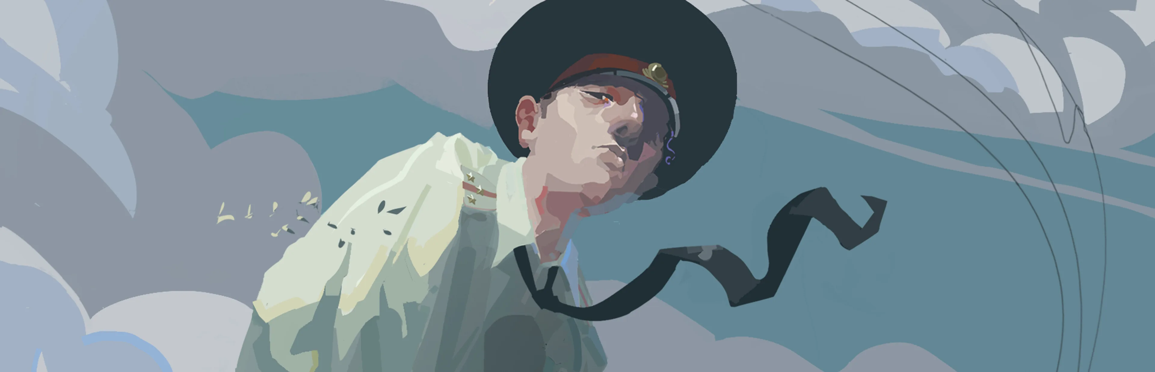 Official Militsioner library artwork featuring the giant policeman.